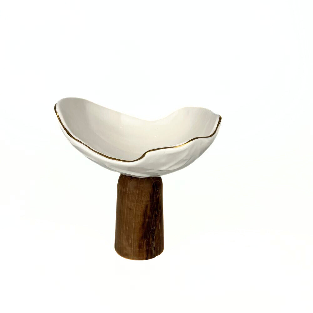 White Typography Bowl With Base image 1