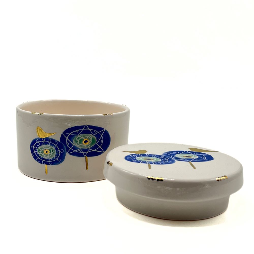 Ceramic Container With Bird Pattern (Round) image 3