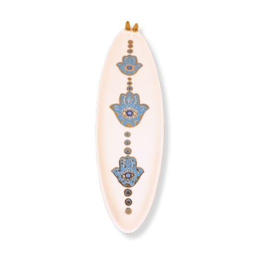 Large Bird Hamsa Oval Dish