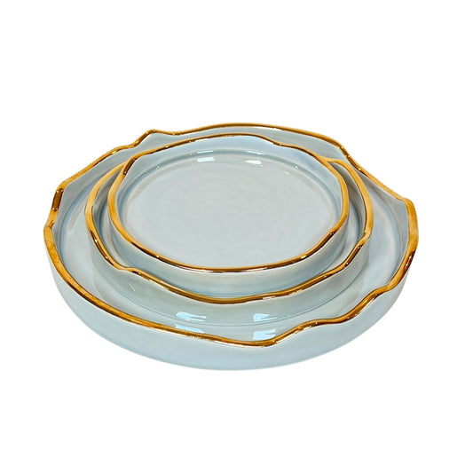 Pearl-Glazed Ceramic Dish