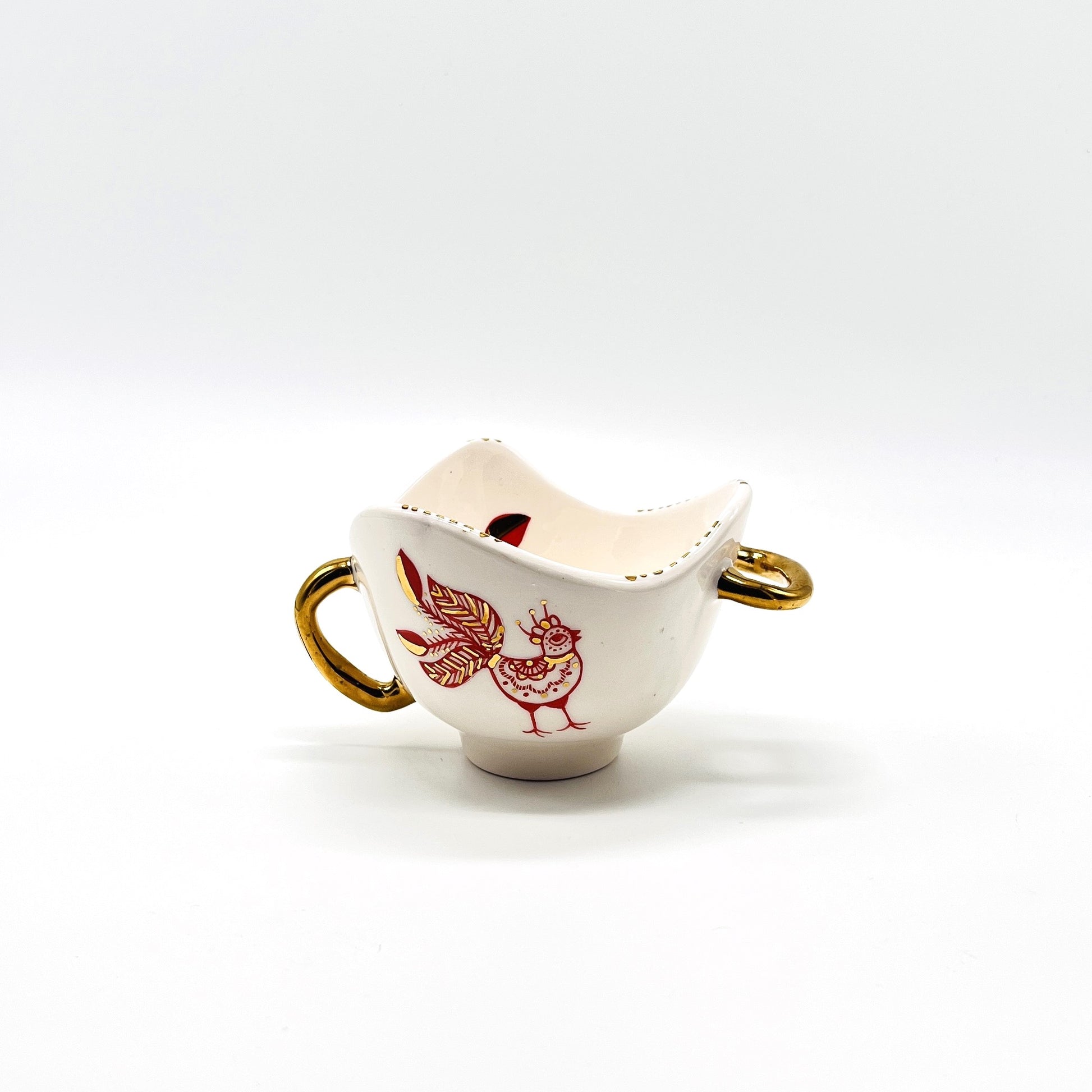 Bowl with Red and Gold bird 3 - Size 1 image
