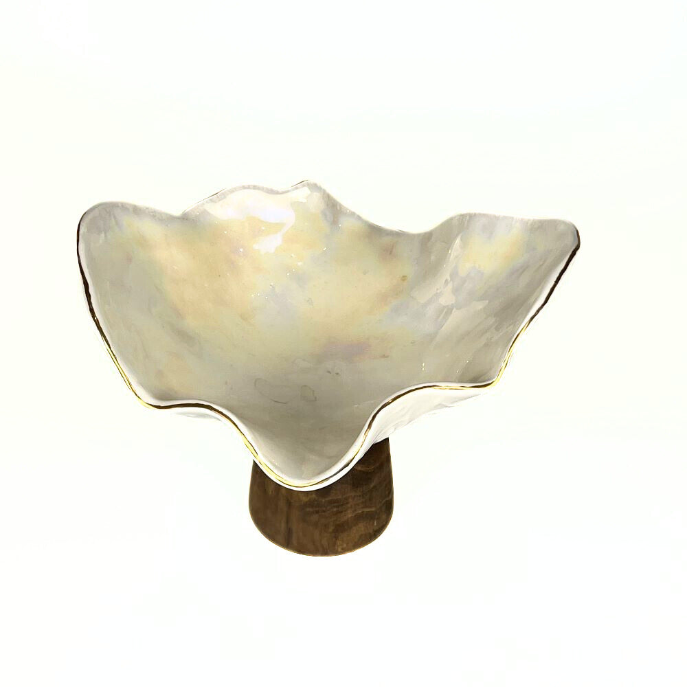 White Typography Bowl With Base - Size 1 image