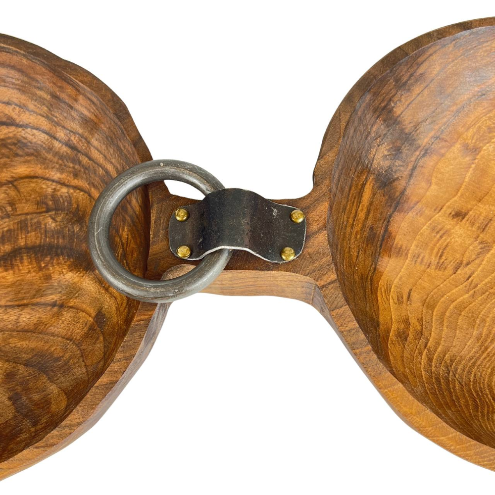 Two-Compartment Walnut Bowl