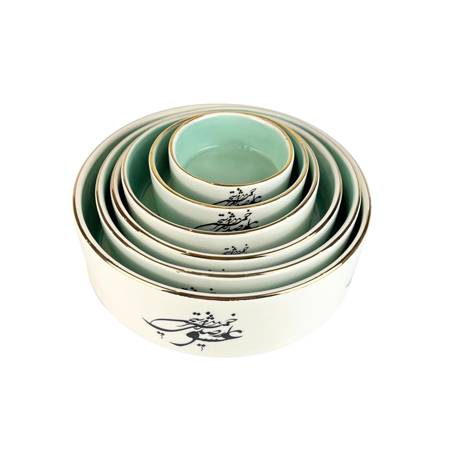 Turquoise Calligraphy Bowl (Sokhan-e-Eshgh)