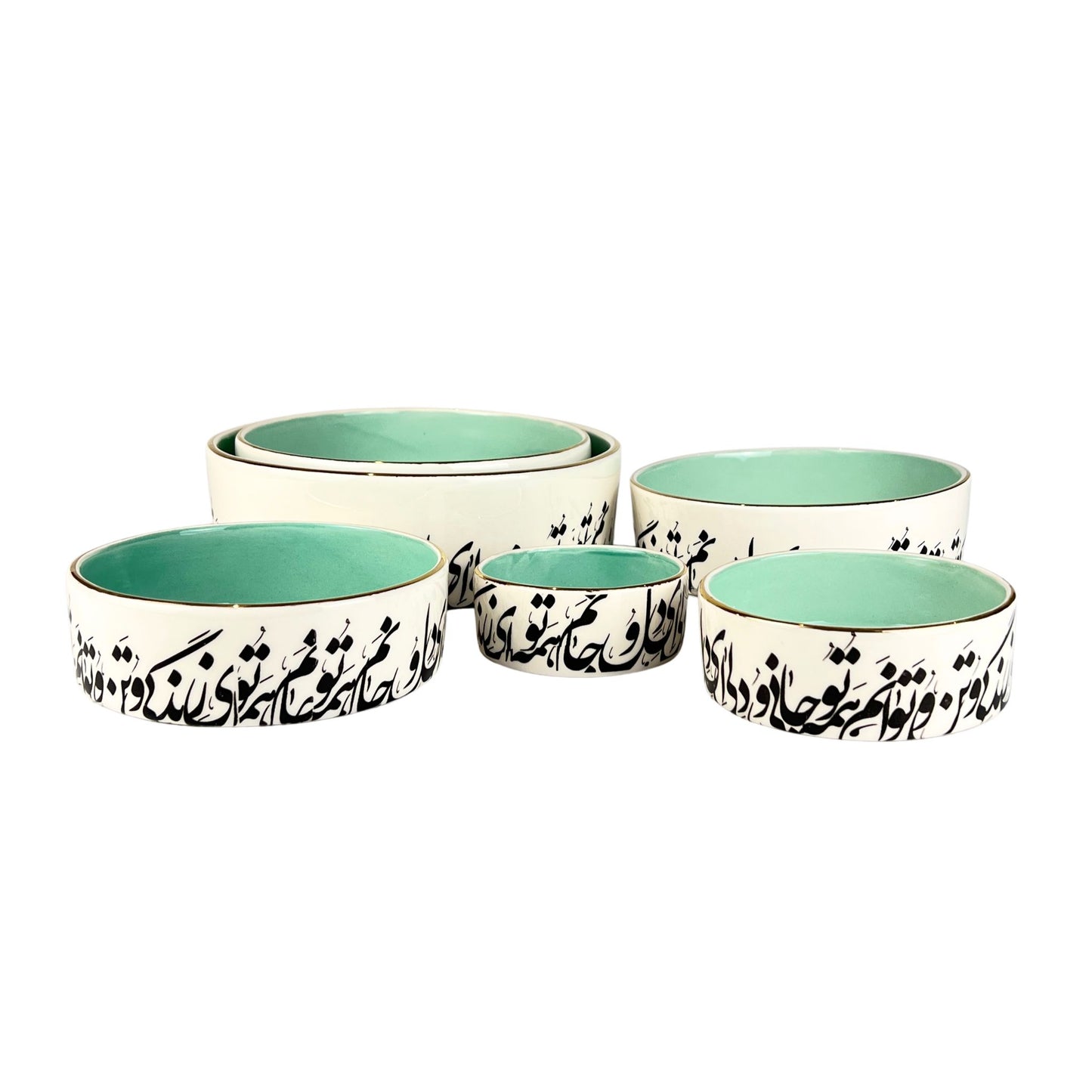 Turquoise Calligraphy Bowl (Jani-o-Deli)