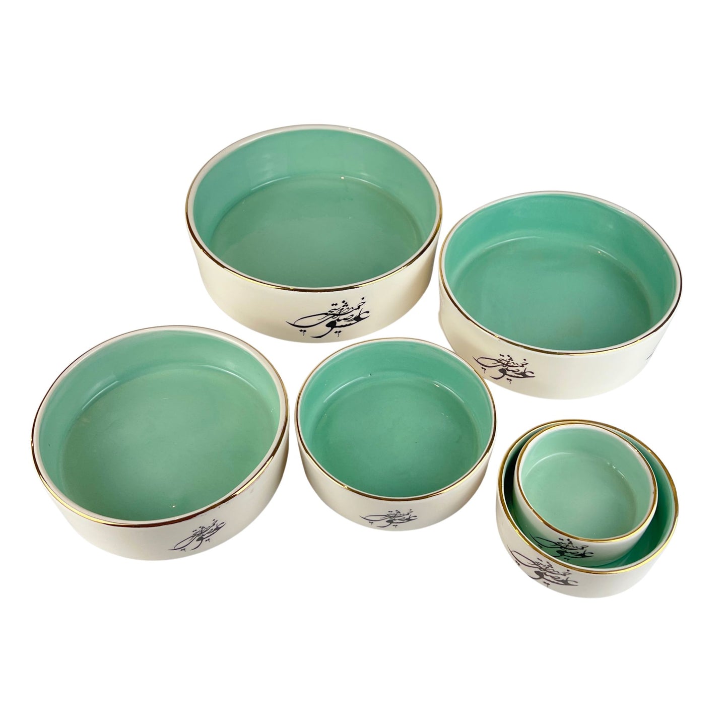Turquoise Calligraphy Bowl (Sokhan-e-Eshgh)