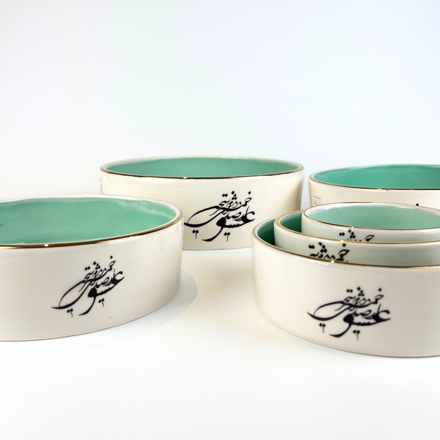 Turquoise Calligraphy Bowl (Sokhan-e-Eshgh)