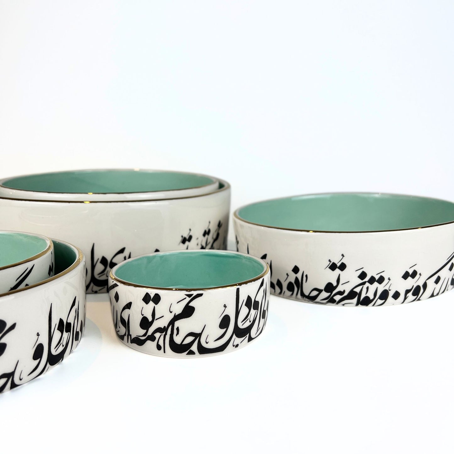 Turquoise Calligraphy Bowl (Jani-o-Deli)