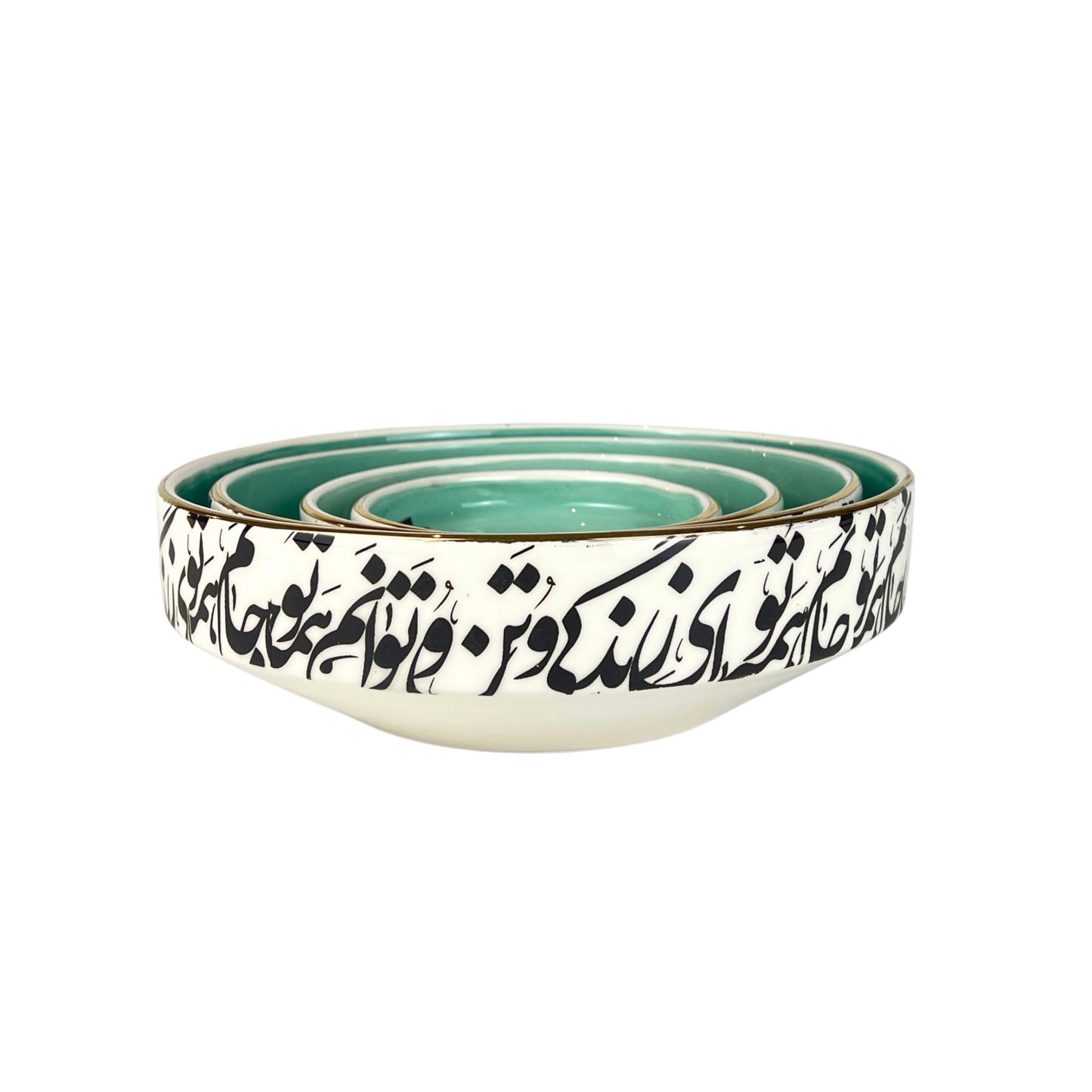Turquoise Calligraphy Flat-Base (Jani-o-Deli)