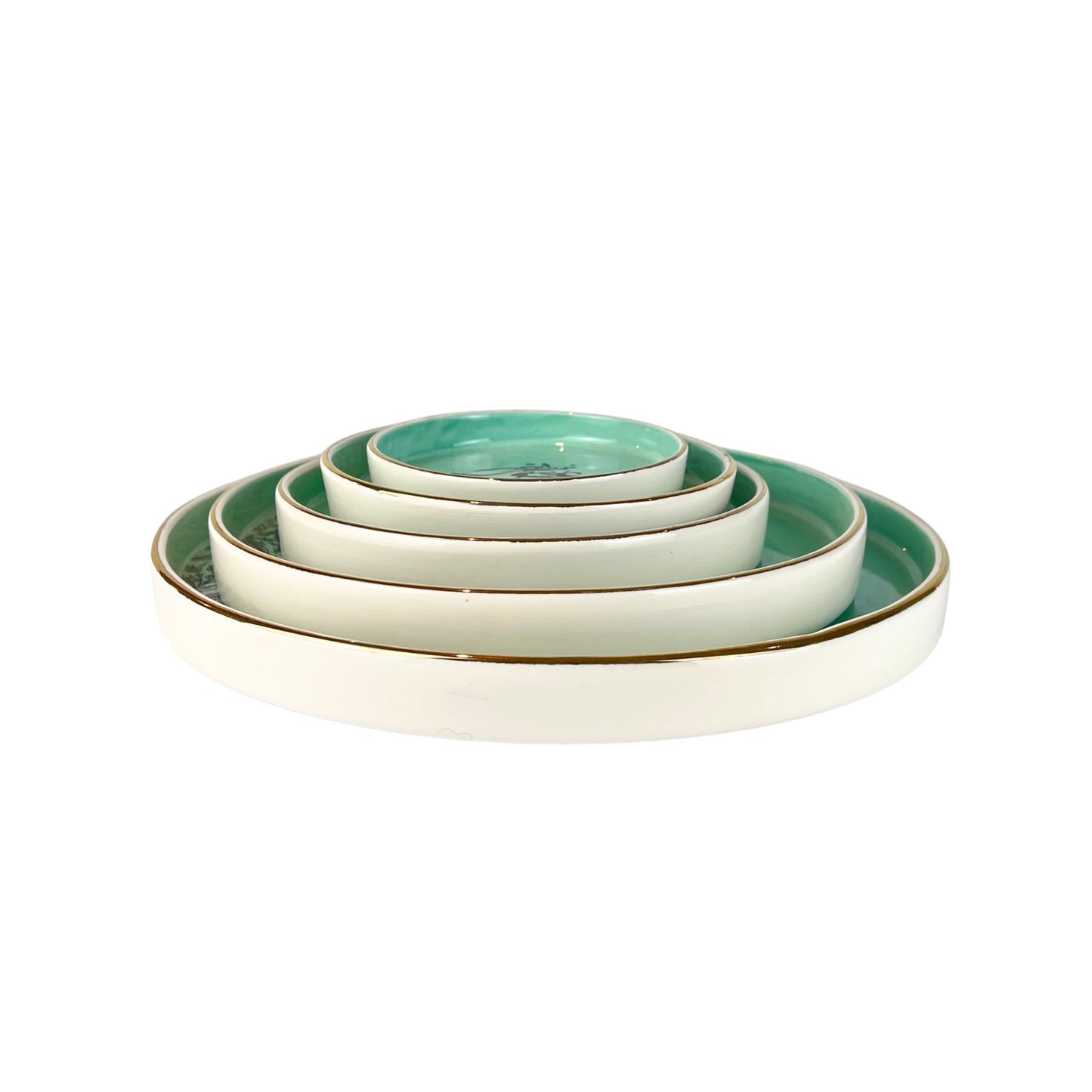 Turquoise Calligraphy Dish Set (Sokhan-e-Eshgh)