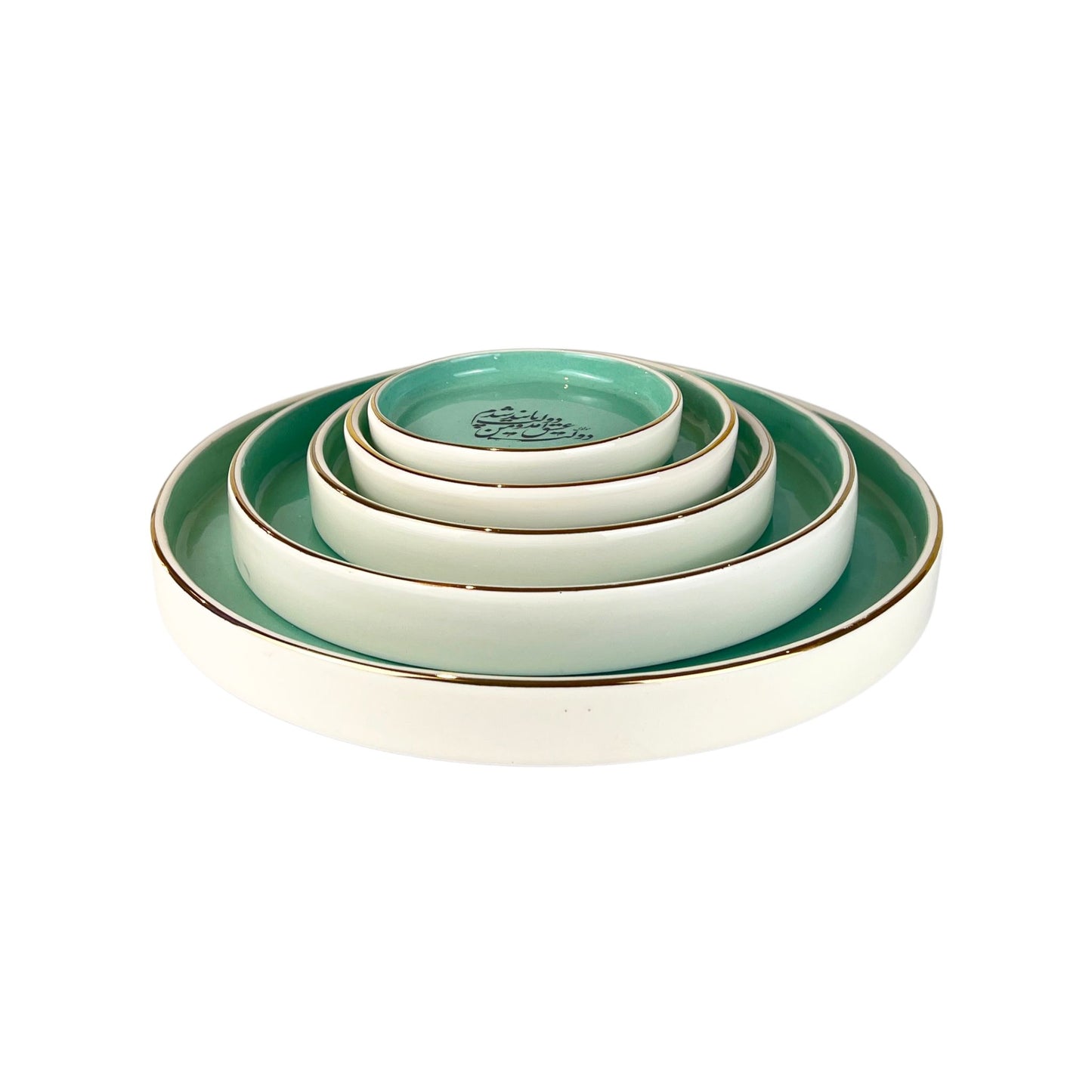 Turquoise Calligraphy Dish Set (Dolat-e-Eshgh)
