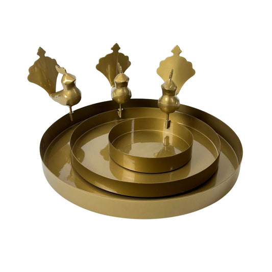 Peacock Tray Gold