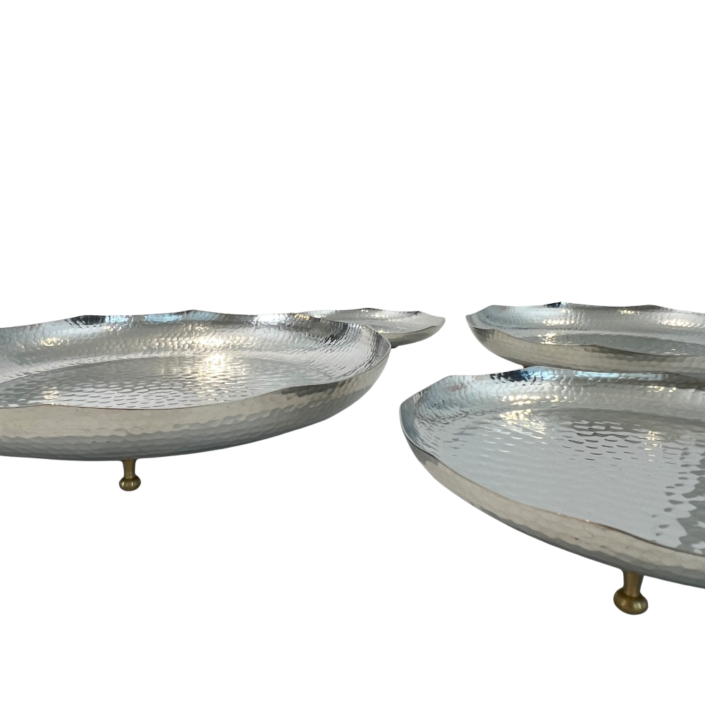 Atlas Copper Round Dish with Brass Base