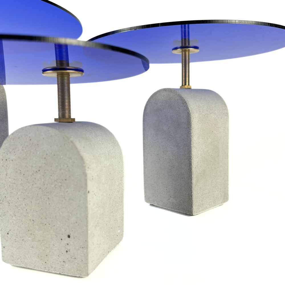 Concrete Base Dish ( Blue )