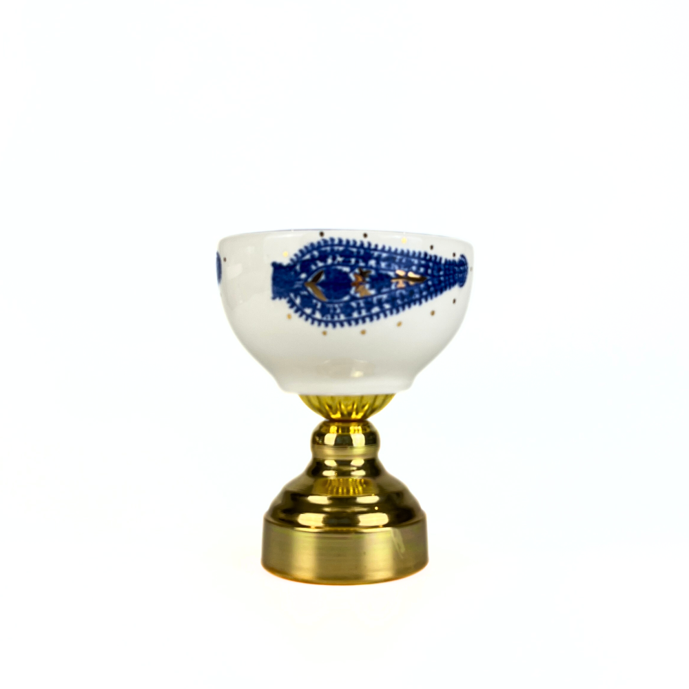 Round Bowl with Brass Base