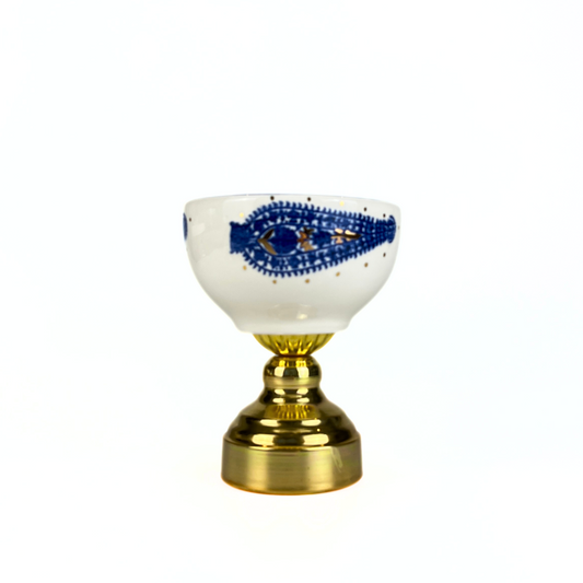 Round Bowl with Brass Base