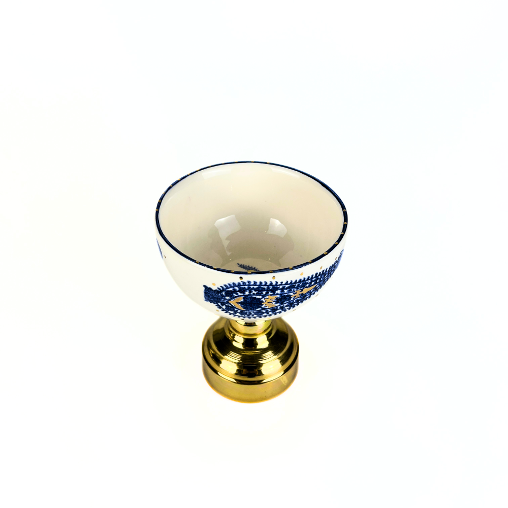 Round Bowl with Brass Base