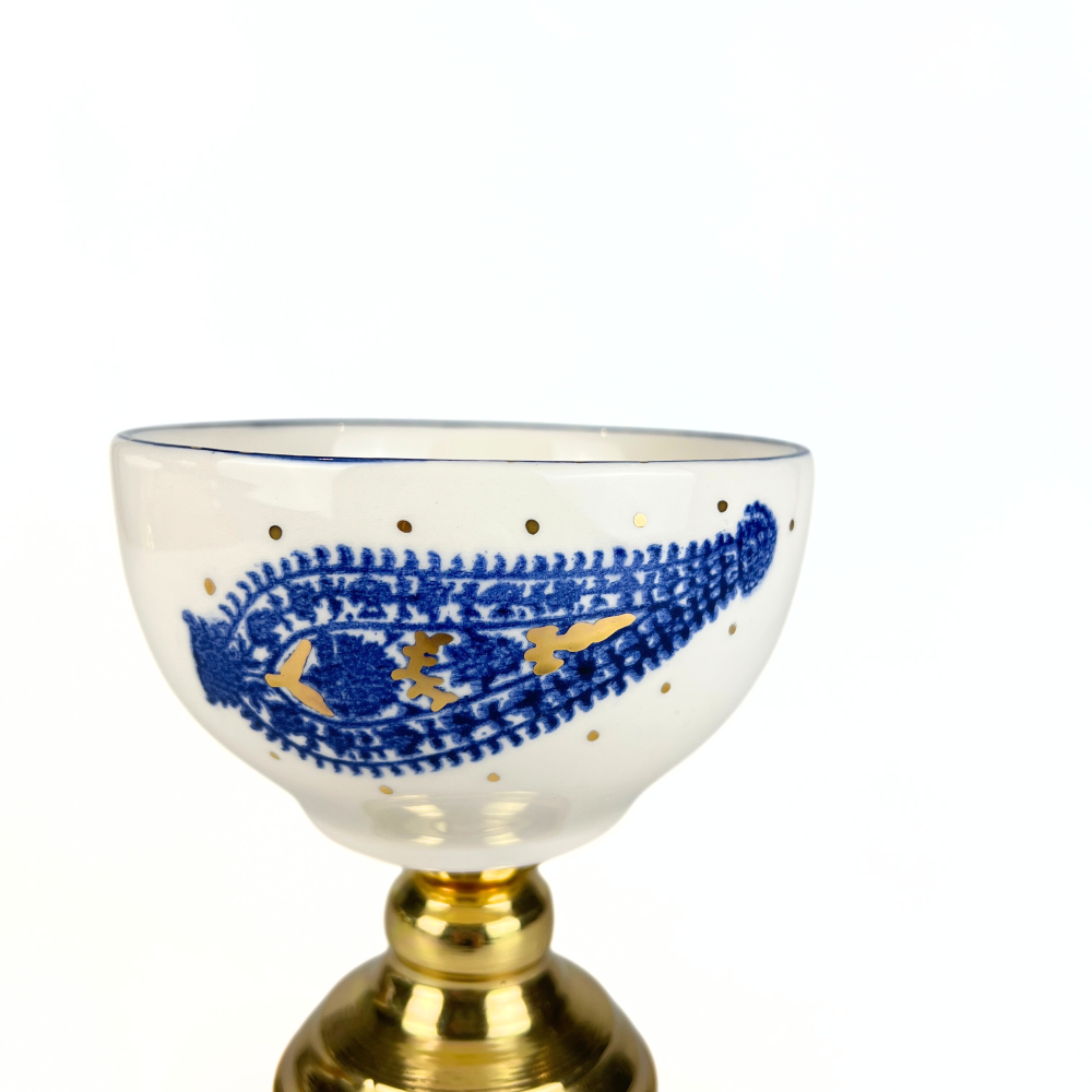 Round Bowl with Brass Base