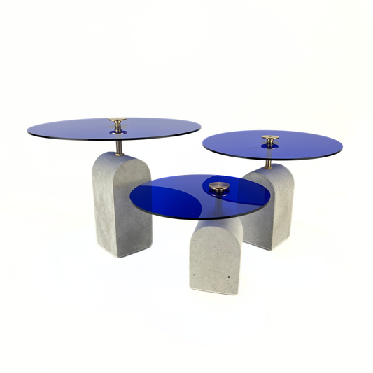 Concrete Base Dish ( Blue )