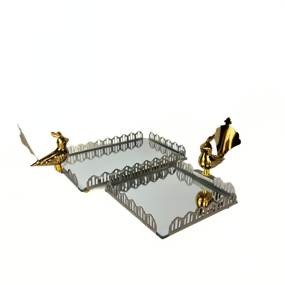 Peacock Tray Silver