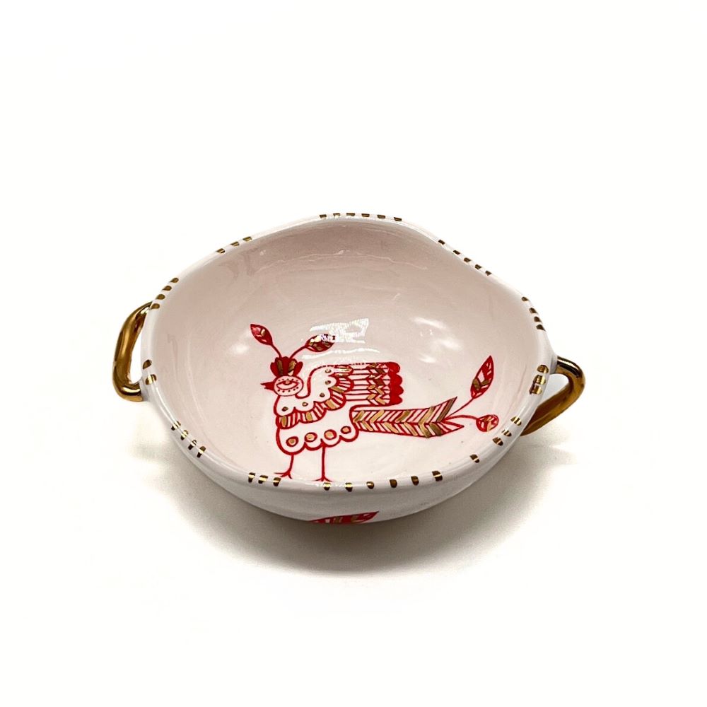 Bowl with Red and Gold bird 1 image 6