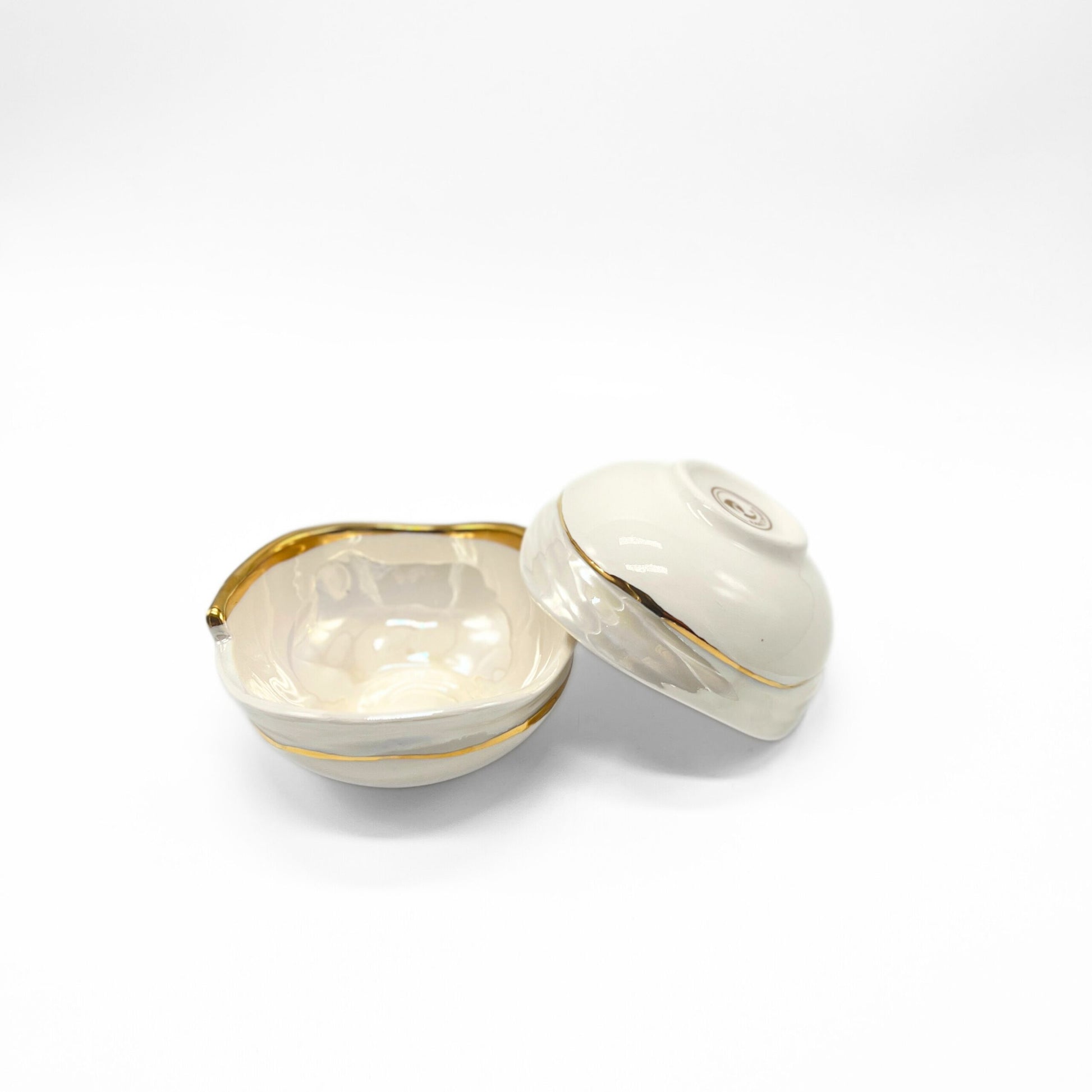 White Bowl With Gold Edge image 6