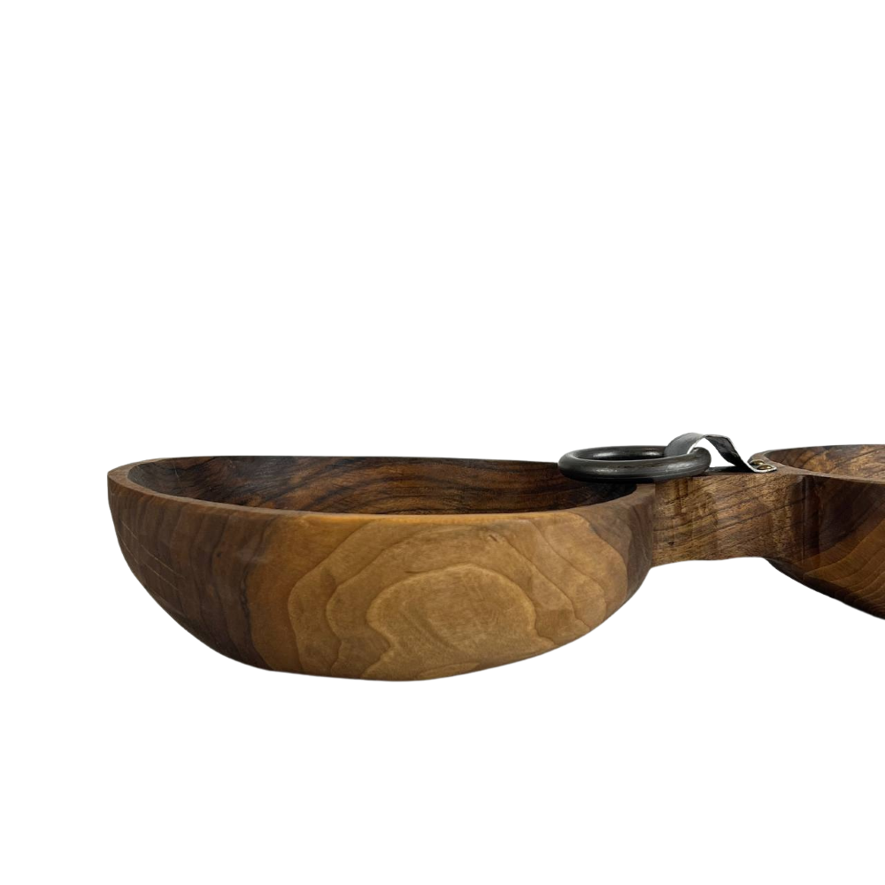 Two-Compartment Walnut Bowl