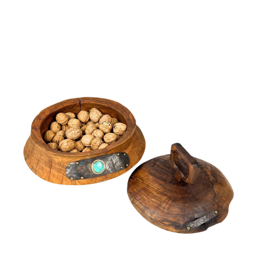Walnut Bowl With Lid