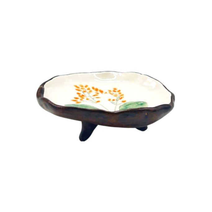 Small Plate With Base (Orange) image 1