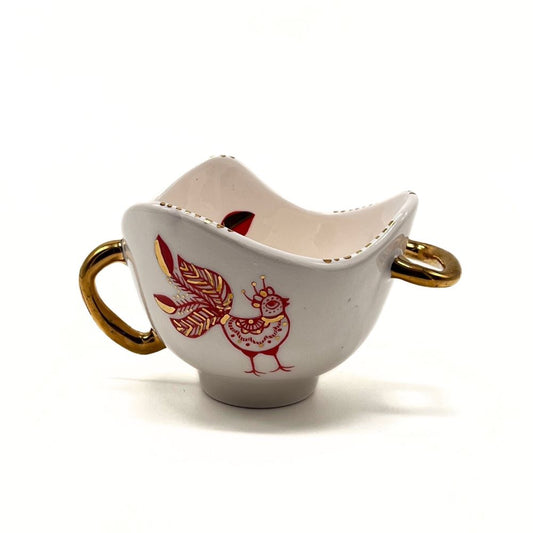 Bowl with Red and Gold bird 3 image 0