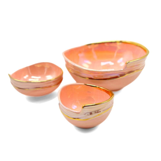 Pink Bowl With Gold Edge image 0