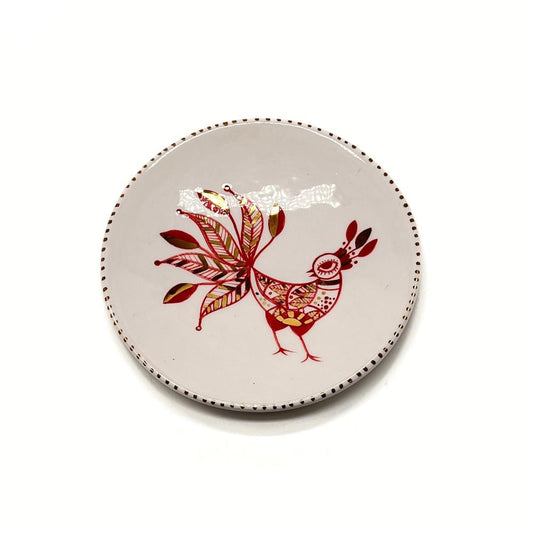 Plate with Red and Gold Bird 2 image 0