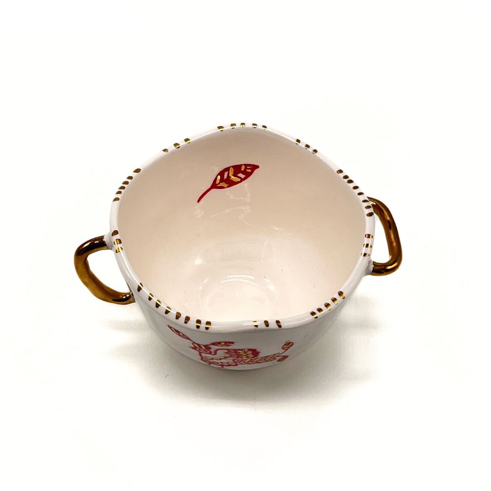 Bowl with Red and Gold bird 1 image 3